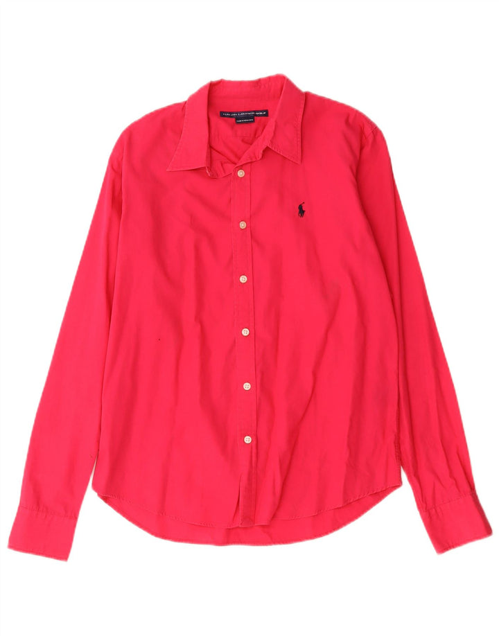 Camicia da donna Ralph Lauren UK 14 cotone rosso medio
