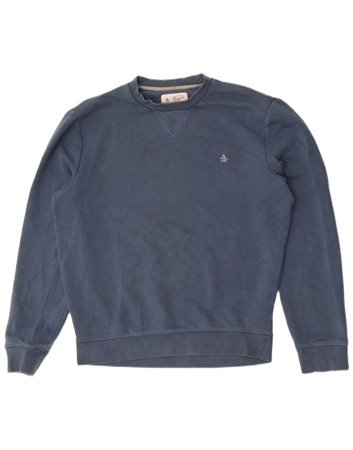Felpa da uomo Penguin, maglione grande, cotone blu