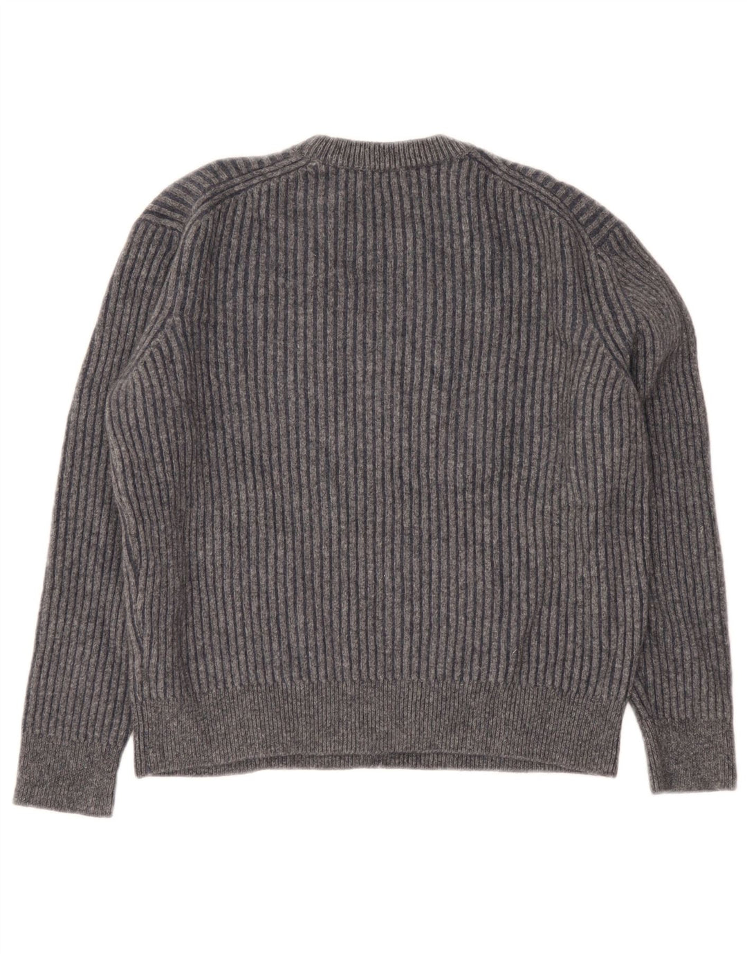 Maglione maglione girocollo da donna Massimo Dutti UK 16 grande lana grigia
