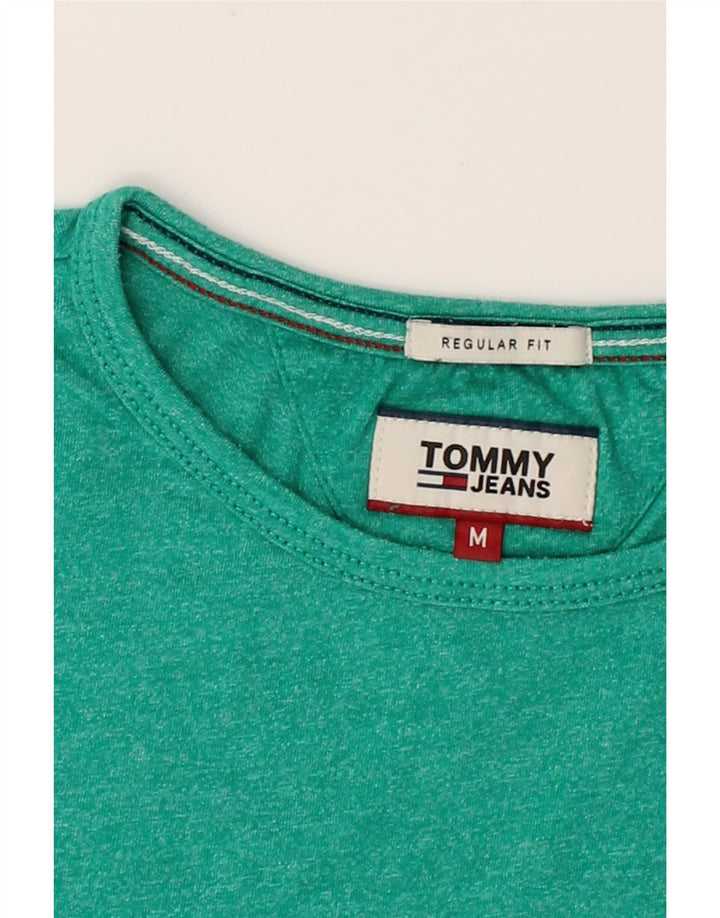 TOMMY HILFIGER Mens Regular Fit T-Shirt Top Medium Green Cotton Vintage Tommy Hilfiger and Second-Hand Tommy Hilfiger from Messina Hembry 