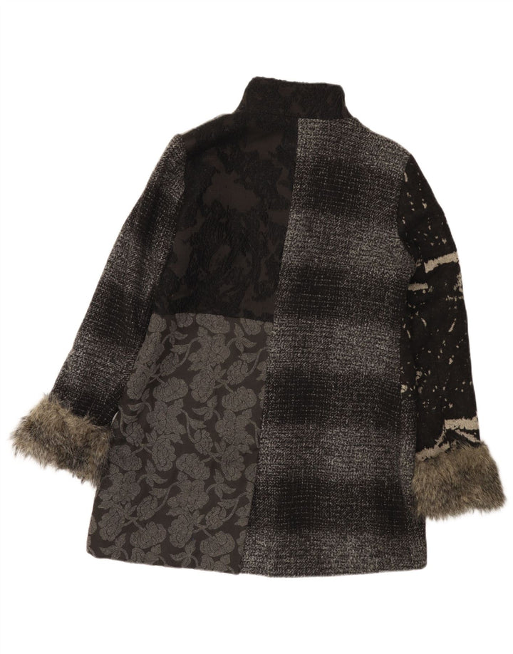Cappotto Desigual Donna EU 44 XL Grigio Patchwork Poliestere