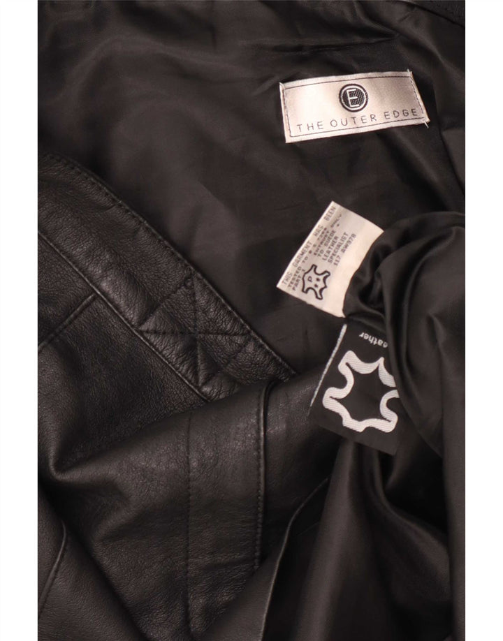 Mini gonna in pelle da donna The Outer Edge W30 media nera