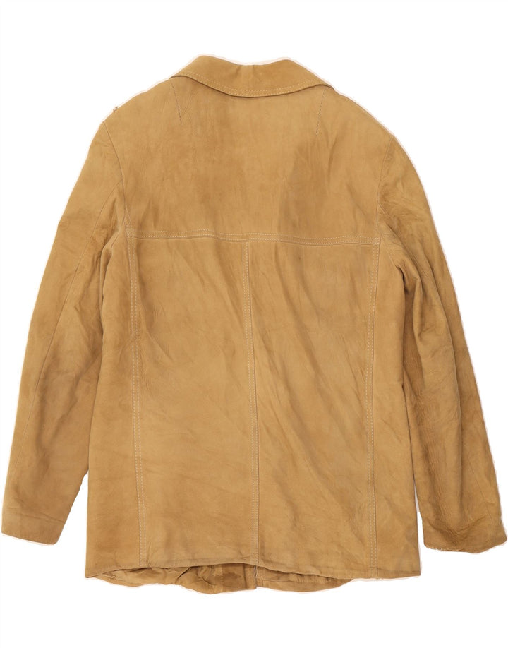 PEEK & CLEPPENBURG Womens Leather Jacket UK 14 Large Beige Vintage Peek & Cleppenburg and Second-Hand Peek & Cleppenburg from Messina Hembry 