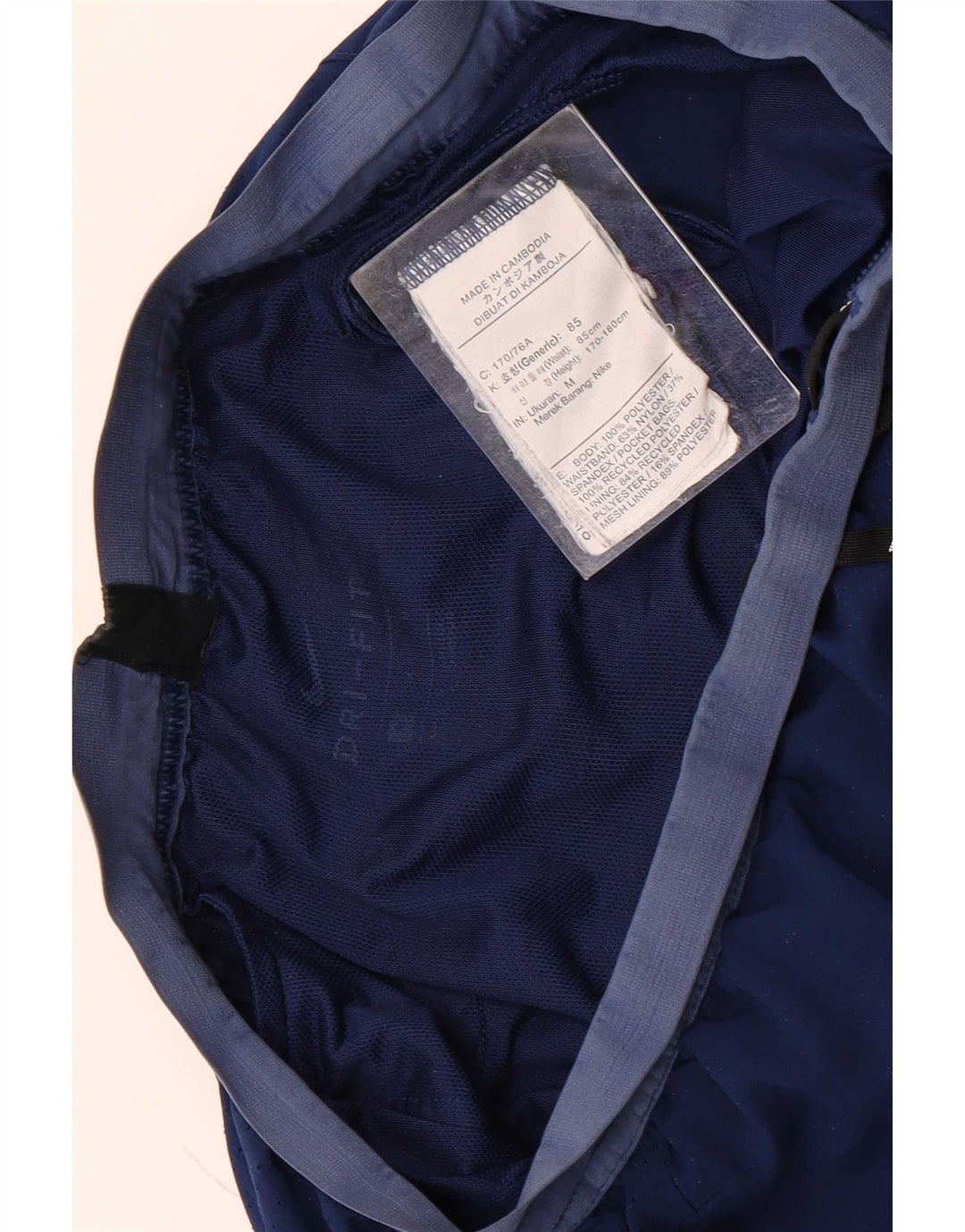 Pantaloncini sportivi Nike Dri Fit da uomo, poliestere color block medio blu navy