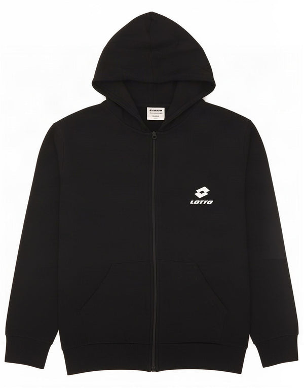 Maglione con cappuccio e zip per bambini Lotto 11-12 anni in cotone nero