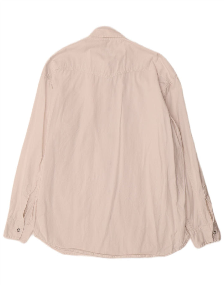 Camicia di jeans vintage da uomo in cotone bianco medio