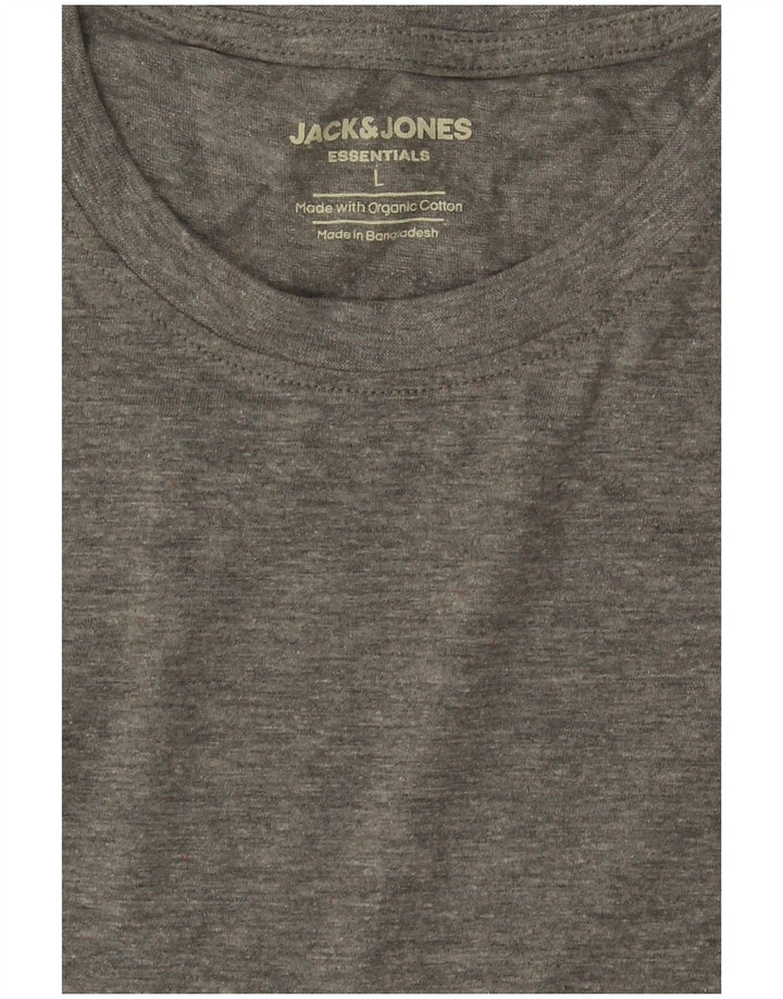 T-shirt da uomo Jack & Jones Top grande in cotone grigio