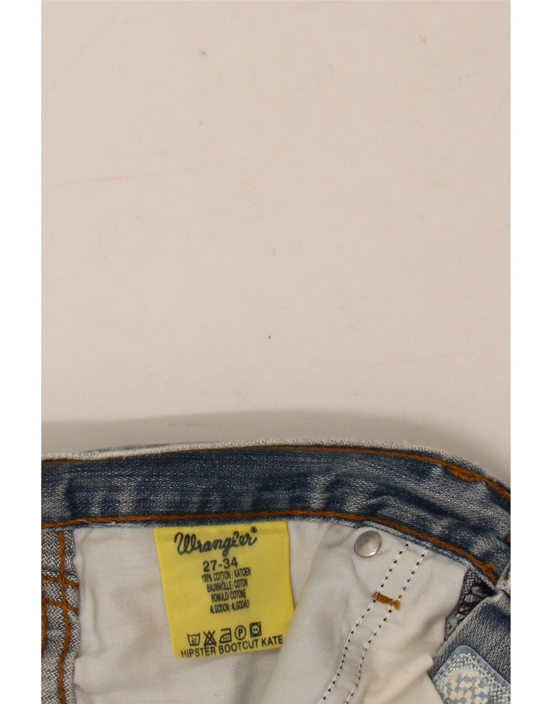 Jeans Wrangler da donna Hipster Bootcut W27 L34 cotone blu