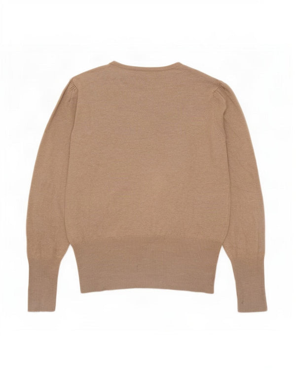 Maglione maglione con scollo a barca da donna Marks & Spencer UK 12 Viscosa beige medio