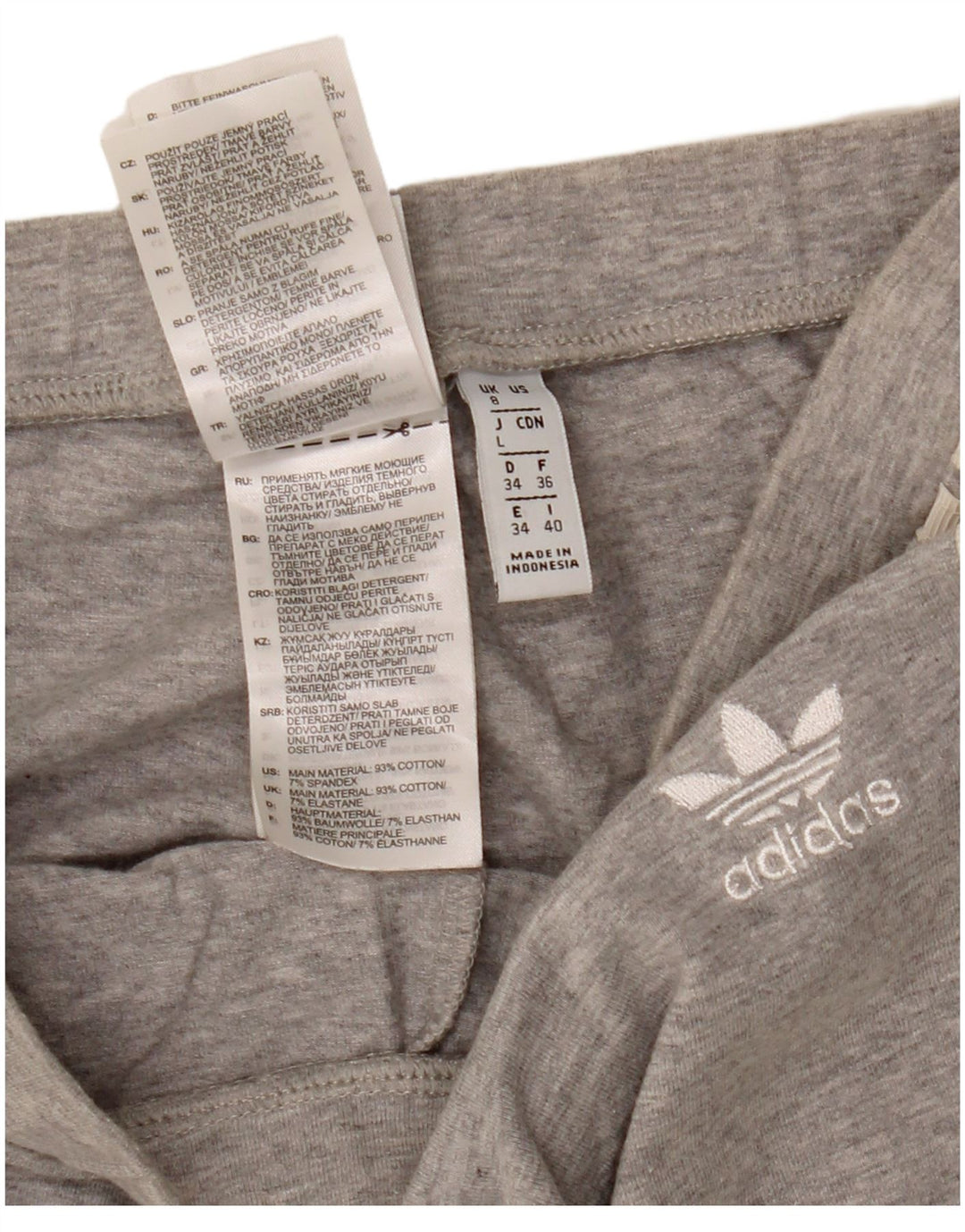 Leggings Adidas da donna UK 8 piccolo cotone chiazzato grigio