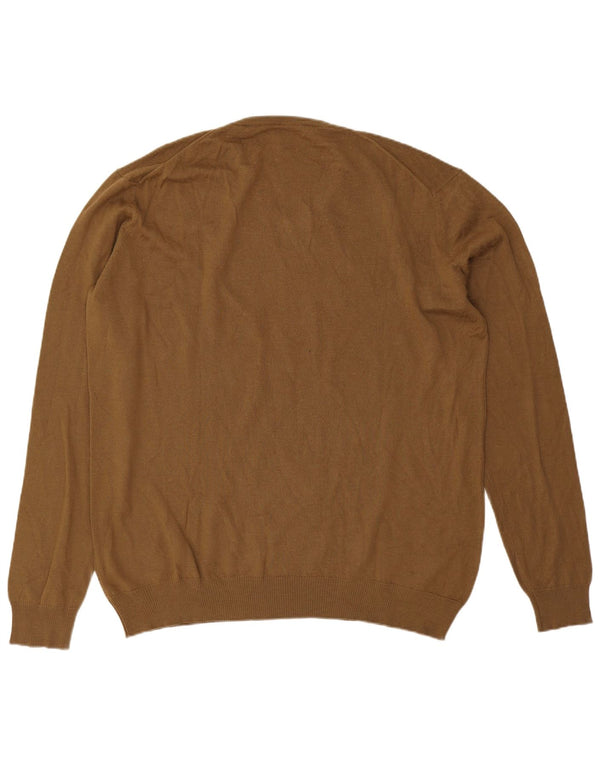 Maglione maglione con scollo a V da uomo Calvin Klein 2XL acrilico kaki