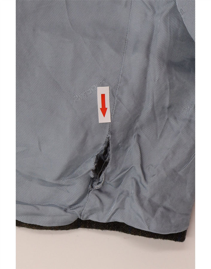 Giacca blazer da uomo a 2 bottoni Barbour UK 42 grande lana a quadri kaki