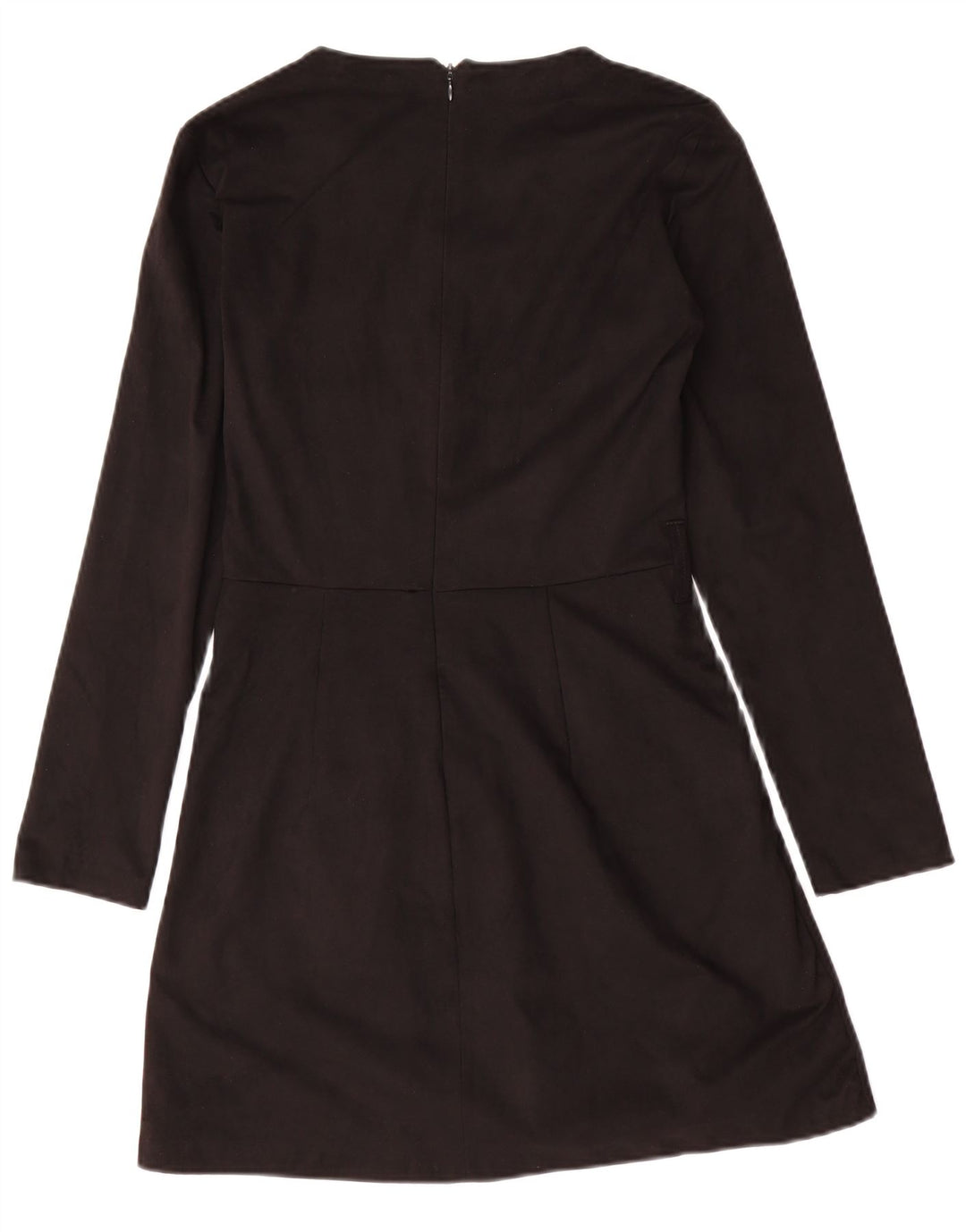 Abito a trapezio a maniche lunghe da donna Zara UK 12 poliestere nero medio