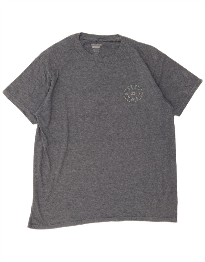 T-shirt grafica da uomo Billabong Top grande in cotone chiazzato grigio