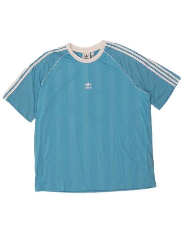 T-shirt da uomo Adidas Top 2XL poliestere a righe blu