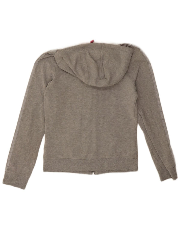 Maglione con cappuccio e zip grafica da donna Adidas UK 12 Cotone grigio medio