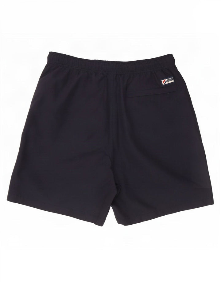 Pantaloncini da bagno grafici da uomo Superdry piccoli in poliestere blu navy