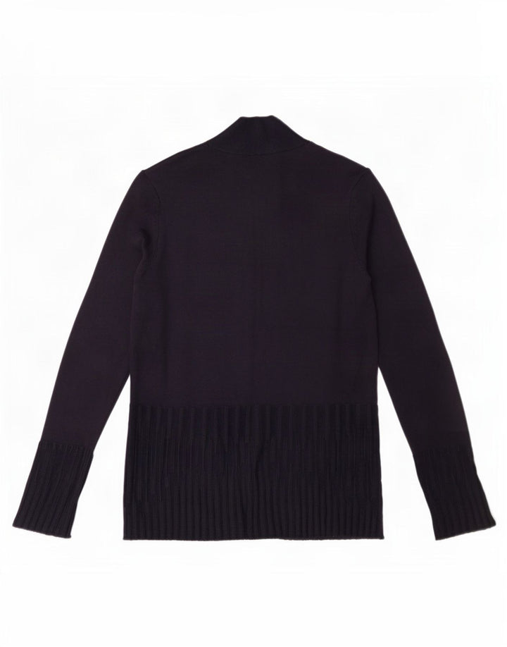 Maglione cardigan aperto da donna Marks & Spencer UK 8 piccolo in viscosa blu navy