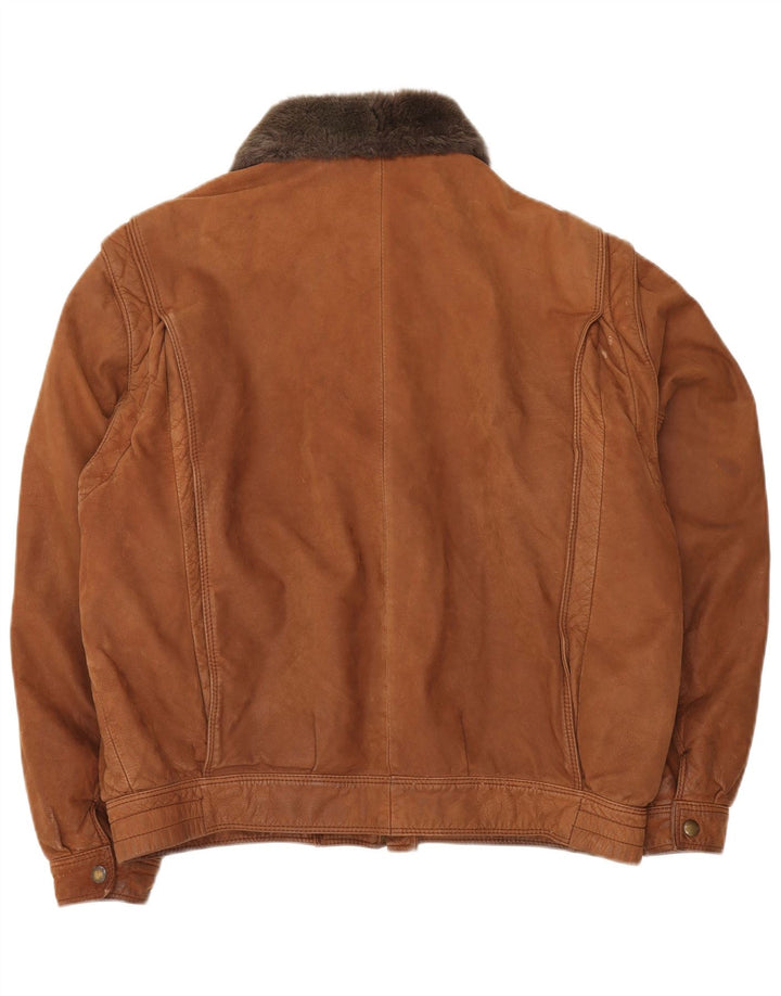 Giacca in pelle da uomo VINTAGE IT 52 XL Marrone Colourblock