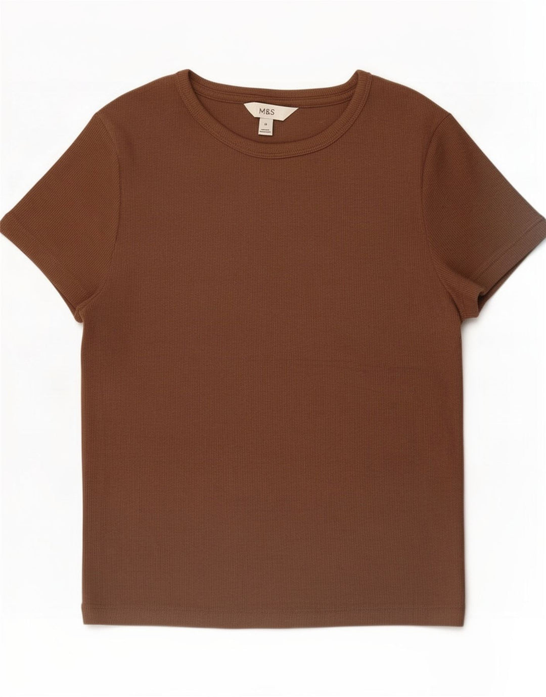 T-shirt da donna Marks & Spencer Top UK 14 cotone marrone medio