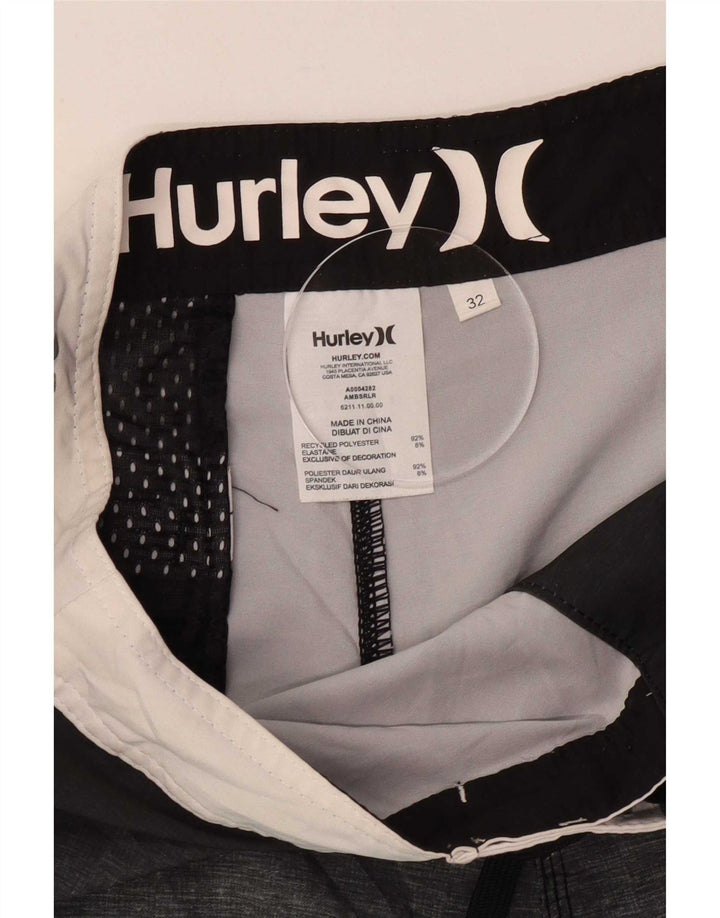 Pantaloncini da bagno grafici da uomo Hurley in poliestere a righe blu medio