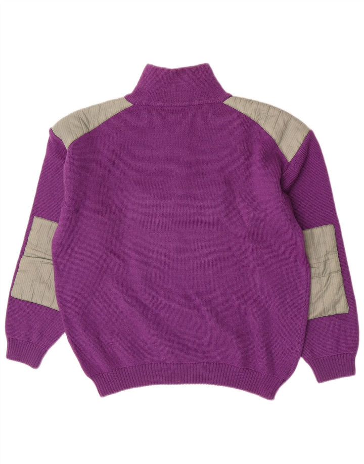Volkl Maglione da uomo con collo e zip da sci IT 50 Blocco colore viola medio