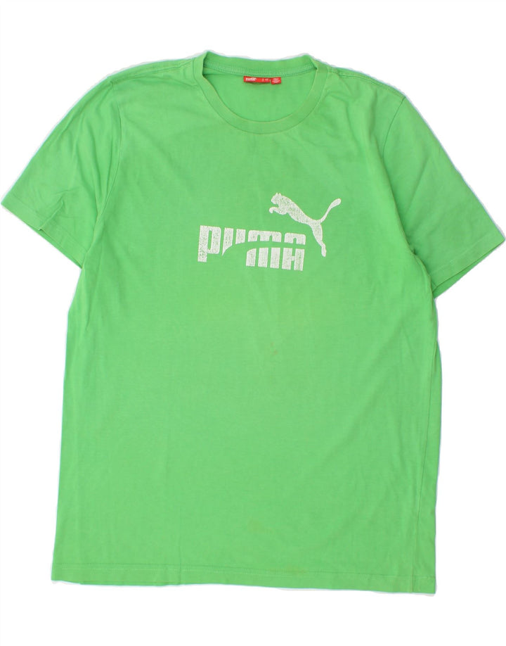 PUMA Mens Graphic T-Shirt Top Large Green Vintage Puma and Second-Hand Puma from Messina Hembry 