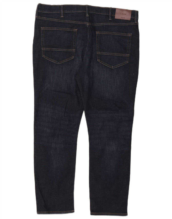 Jeans slim da uomo Marks & Spencer W38 L29 cotone blu navy