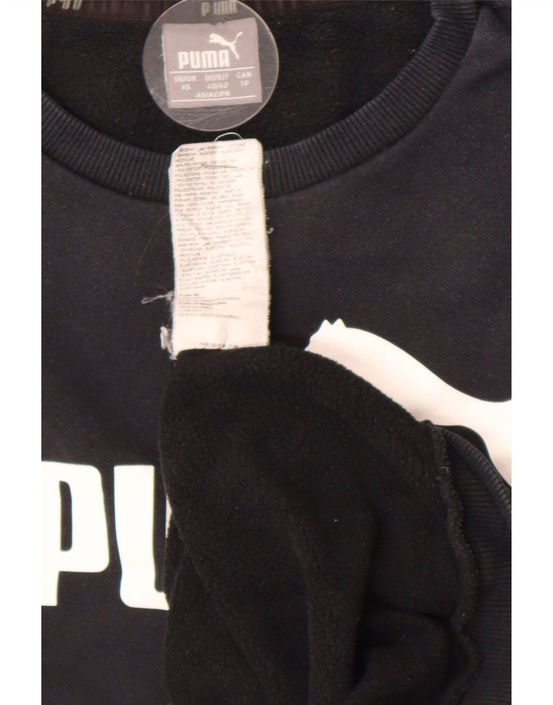 Felpa grafica da uomo Puma Jumper XS in cotone nero