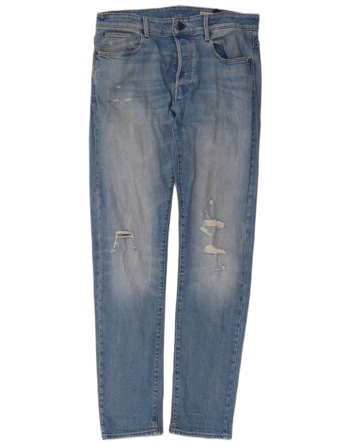 Jeans slim invecchiati da uomo G-Star 3301 W34 L34 cotone blu