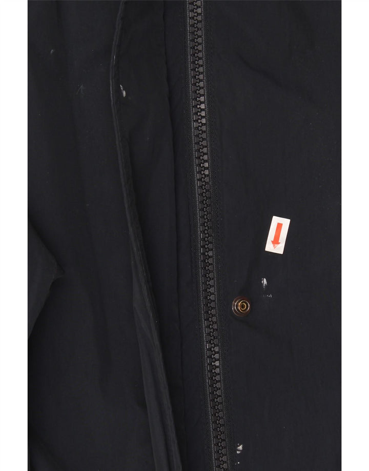 WOOLRICH Womens Overcoat UK 16 Large Navy Blue Polyester Vintage Woolrich and Second-Hand Woolrich from Messina Hembry 