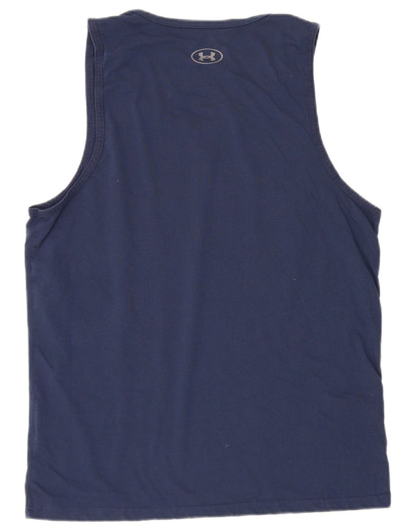 Under Armour Mens Heat Gear Graphic Vest Top XL Navy Blue Cotton