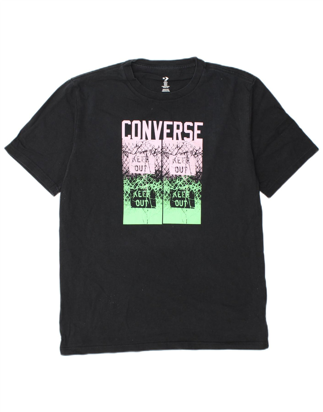 T-shirt grafica da uomo Converse Top in cotone nero medio