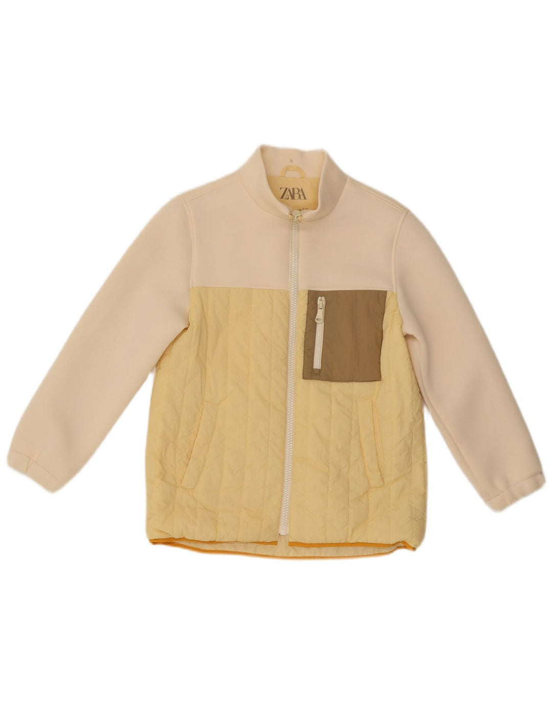 Giacca imbottita per ragazze Zara 9-10 anni in poliammide color block giallo