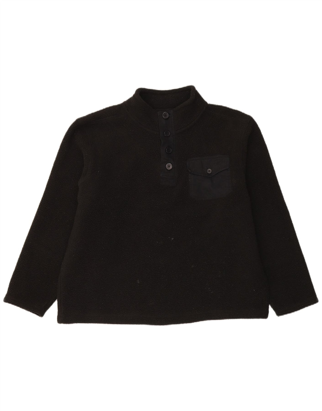 Maglione in pile da uomo con collo abbottonato Weird Fish XL poliestere nero
