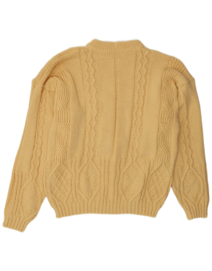 Maglione girocollo da uomo vintage grande giallo