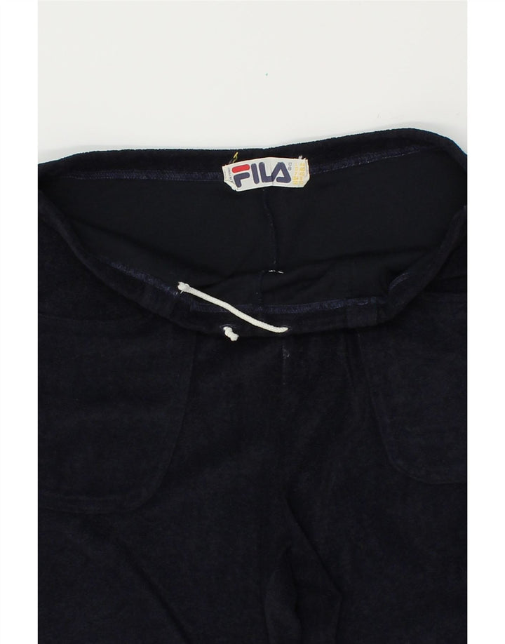 FILA Womens Tracksuit Trousers Joggers UK 10 Small  Navy Blue Polyamide Vintage Fila and Second-Hand Fila from Messina Hembry 