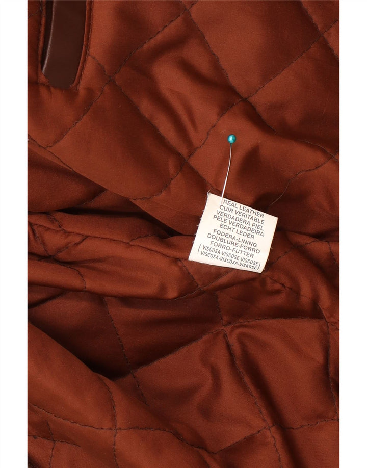 Giacca blazer in pelle da uomo a 3 bottoni Conbipel UK 40 grande in pelle marrone