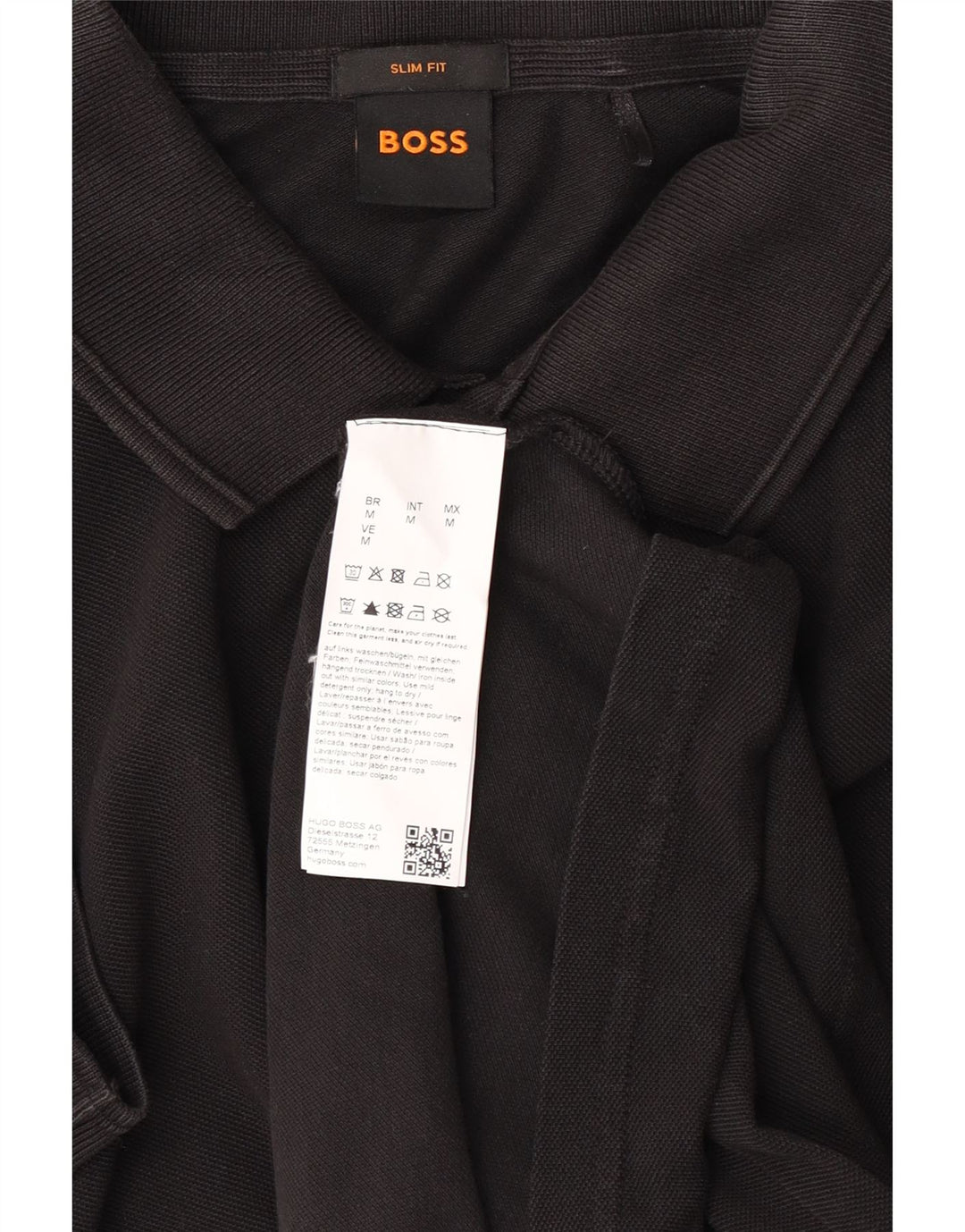 Polo HUGO BOSS da uomo slim fit in cotone nero medio