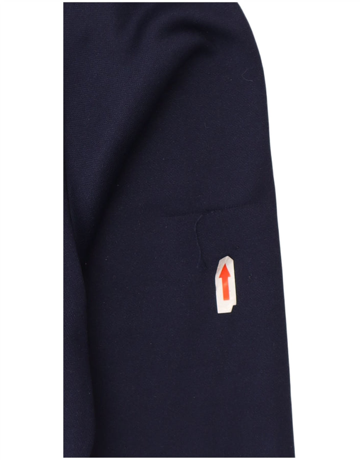 Felpa Kappa da uomo con zip e collo, maglione medio, blu navy, in poliestere