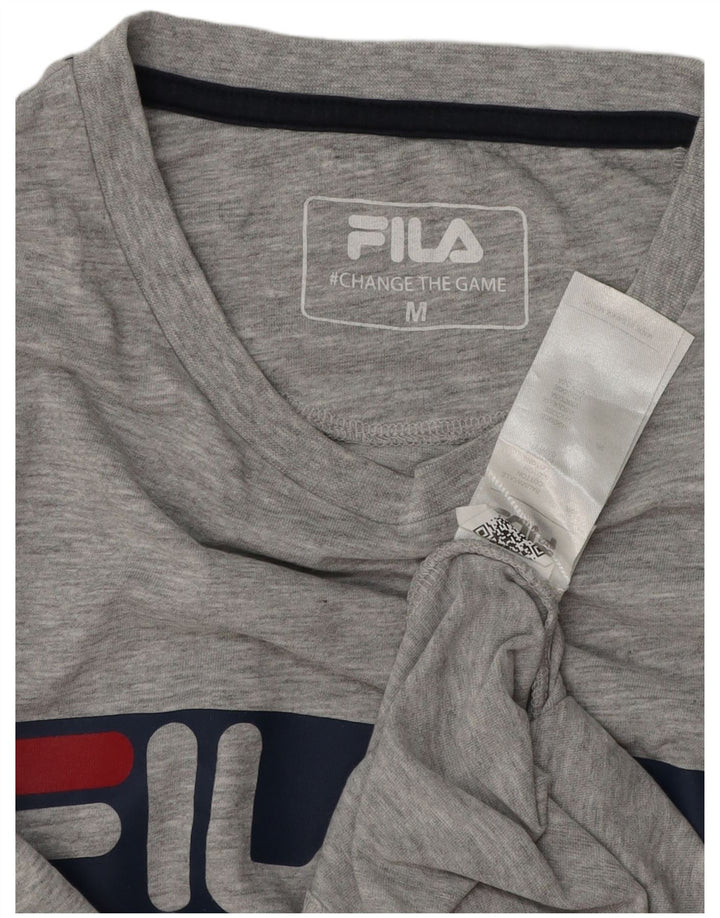 T-shirt grafica da uomo Fila Top in cotone mélange grigio medio