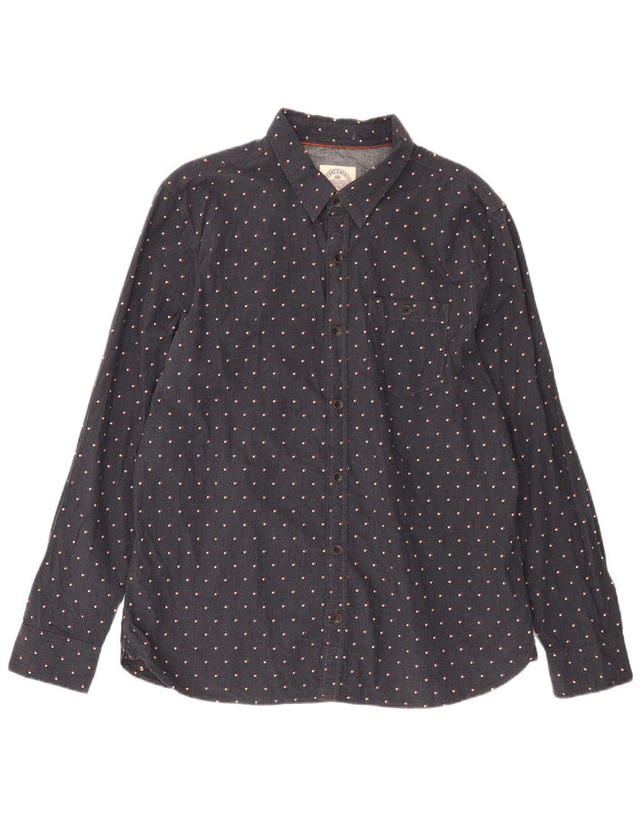 Camicia da uomo Fat Face XL in cotone maculato blu navy