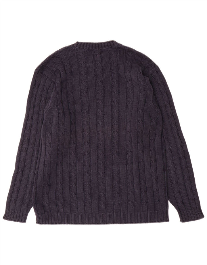 Maglione da uomo con scollo a barca Marks & Spencer piccolo in cotone blu navy