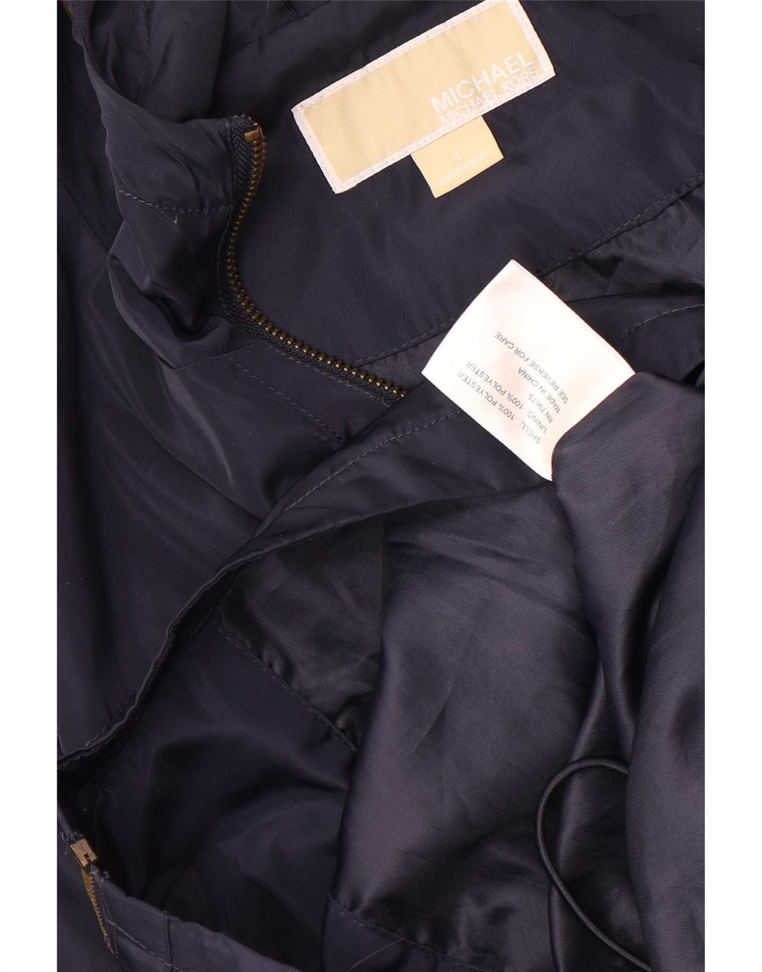 Giacca utilitaria con cappuccio da donna Michael Kors UK 10 piccola poliestere blu navy
