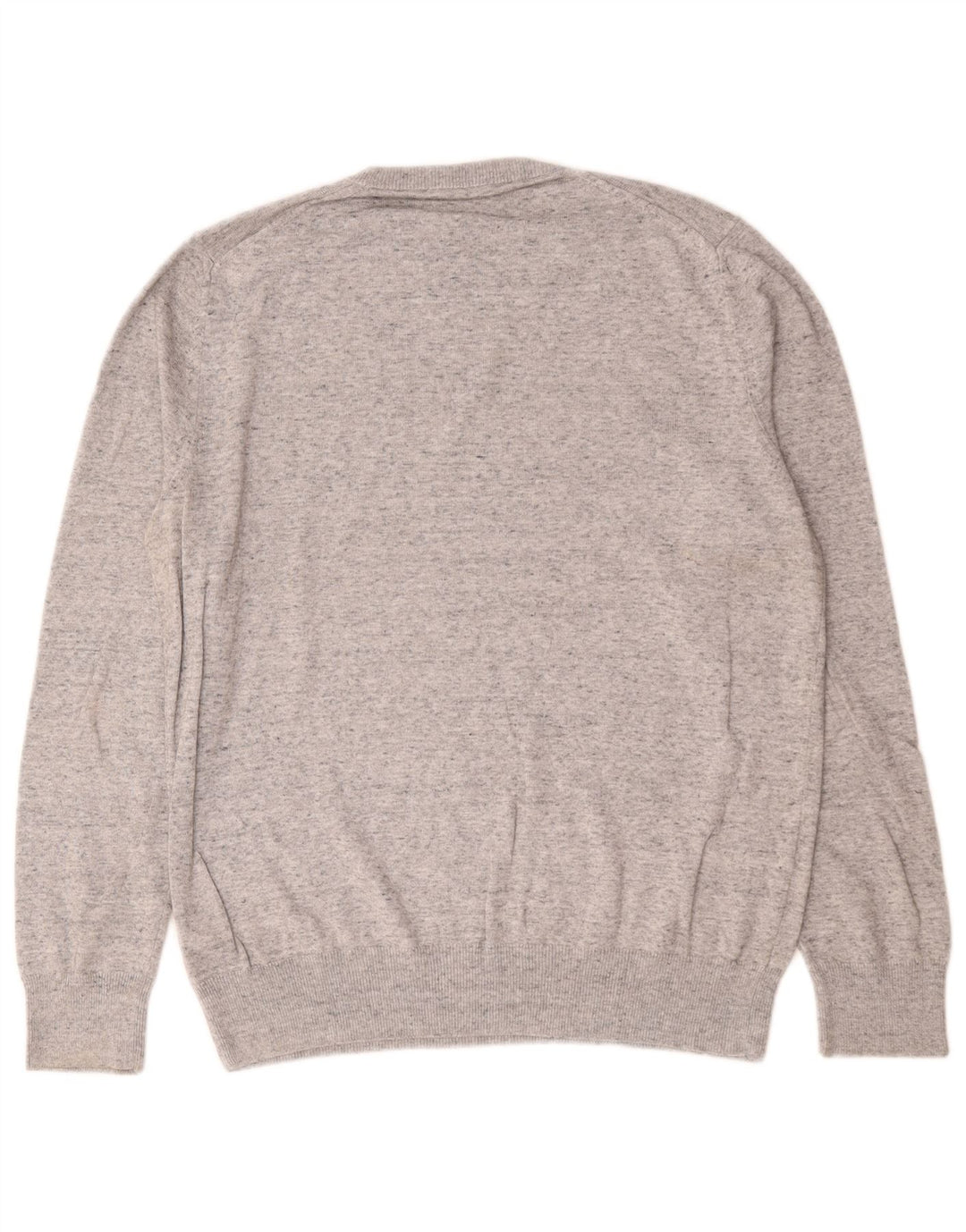 Maglione maglione girocollo da uomo Marks & Spencer in cotone screziato grigio medio