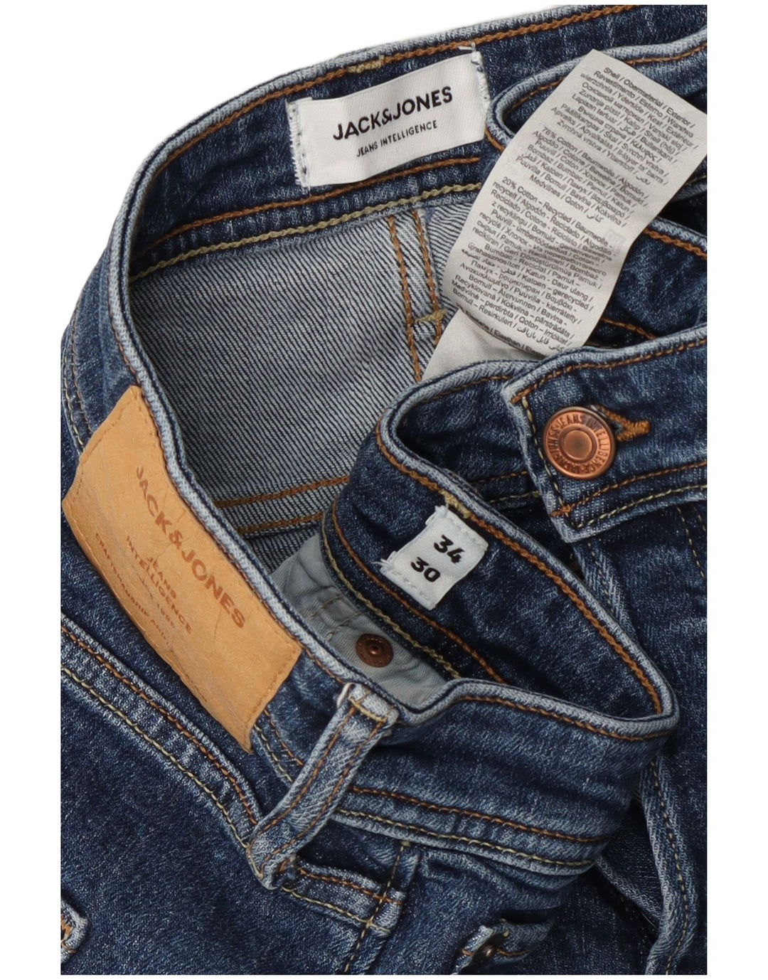 Jeans dritti Mike da uomo Jack & Jones W34 L30 cotone blu
