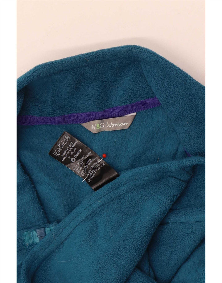 Giacca in pile da donna Marks & Spencer UK 8 Small Blu Poliestere