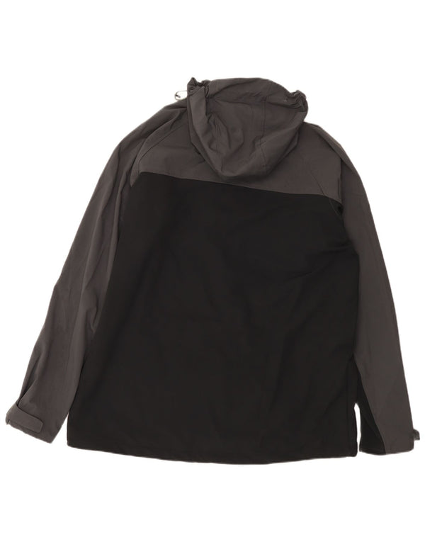 Giacca antipioggia da uomo con cappuccio Mountain Warehouse UK 42 XL Black Colourblock