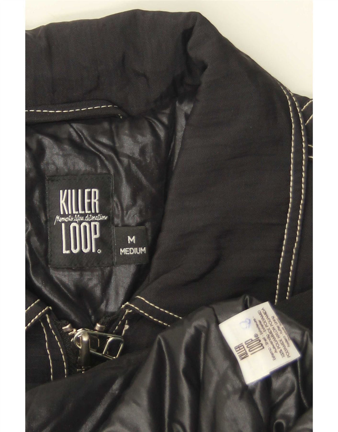 Giubbotto bomber grafico da uomo Killer Loop UK 38 medio nero in poliammide