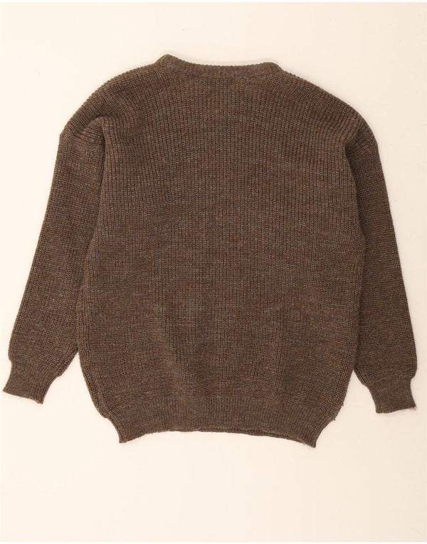 BARBOUR Maglione girocollo da uomo in lana vergine color kaki medio